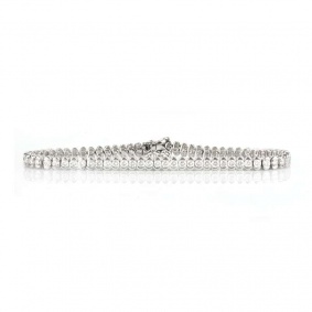 18k White Gold Round Brilliant Cut Diamond Set Line Bracelet 3.60ct 18k White Gold Round Brilliant Cut Diamond Set Line Bracelet 3.60ct